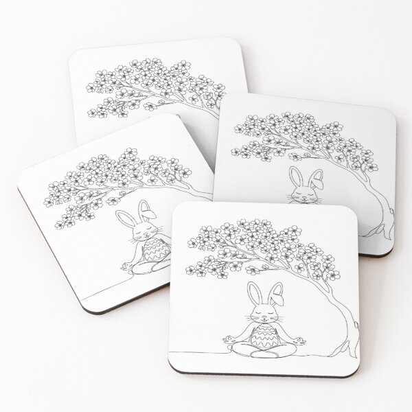 Item preview, Meditative Rabbit – Blossom Serenity Design designed and sold by Cristhian Almanza.
