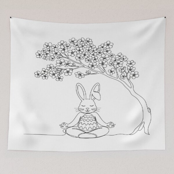 Item preview, Meditative Rabbit – Blossom Serenity Design designed and sold by Cristhian Almanza.