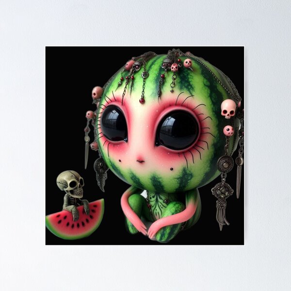 Item preview, Goth Watermelon - Creepy Cute Fruits Collection #2 designed and sold by LujziWorld.