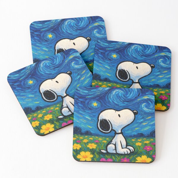 Item preview, Snoopy Starry Night Starry Sky Whimsical Van Gogh Art designed and sold by N0WUC1.