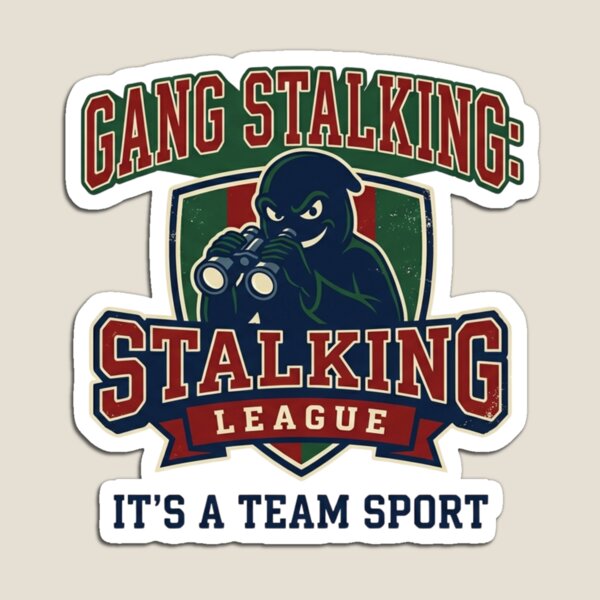 Item preview, Gang Stalking League Vintage Sports Parody Design | Conspiracy Meme Retro Mascot Art designed and sold by Rebel Fusion.