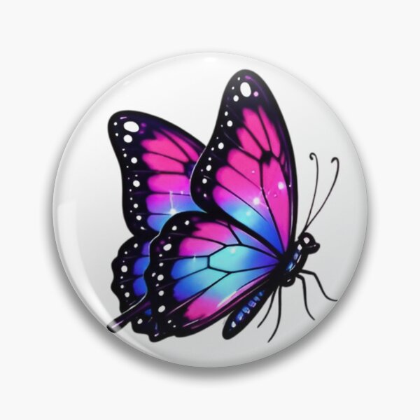 Item preview, Five Neon Butterflies Hot Pink Purple Turquoise Gradient Monarch Style Flight Dynamic Angles designed and sold by Good Vibes .