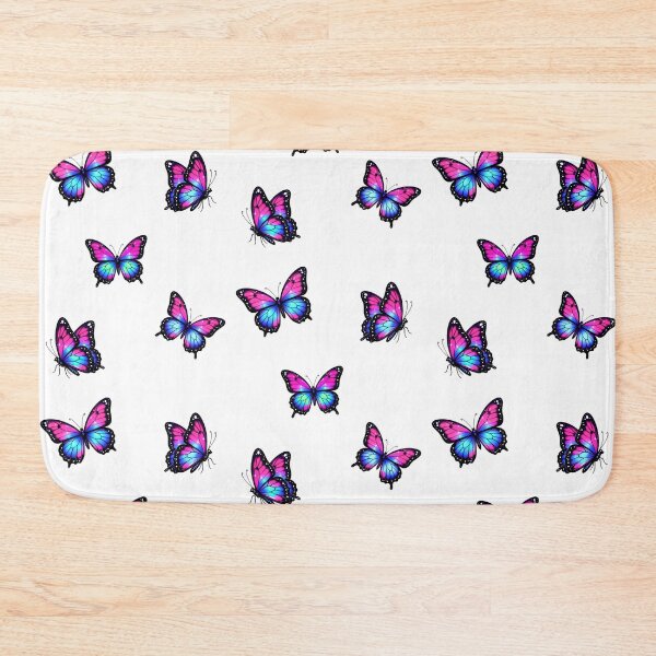 Item preview, Five Neon Butterflies Hot Pink Purple Turquoise Gradient Monarch Style Flight Dynamic Angles designed and sold by Good Vibes .
