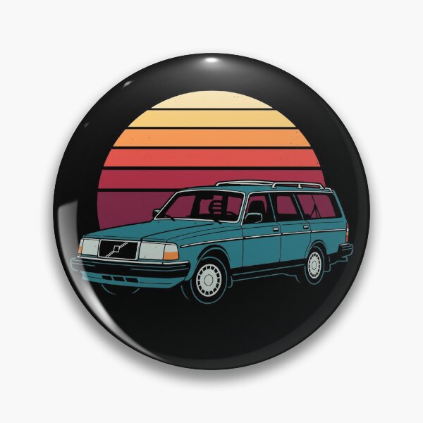 Item preview, 240 Wagon Retro Sunset  - Teal Classic Boxy Car Graphic designed and sold by Off-Road-Zone.