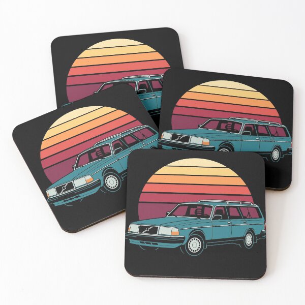 Item preview, 240 Wagon Retro Sunset  - Teal Classic Boxy Car Graphic designed and sold by Off-Road-Zone.
