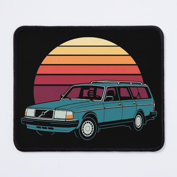Item preview, 240 Wagon Retro Sunset  - Teal Classic Boxy Car Graphic designed and sold by Off-Road-Zone.