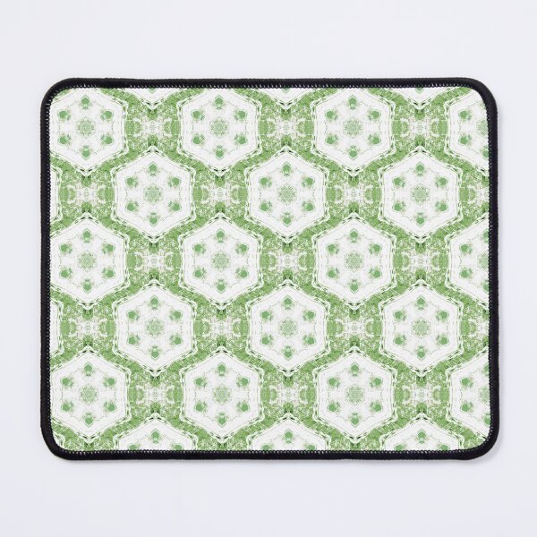 Item preview, Boho Hexagon Mandala Pattern in Green and White designed and sold by Artistestella.