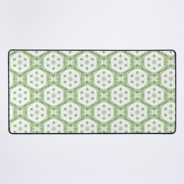 Item preview, Boho Hexagon Mandala Pattern in Green and White designed and sold by Artistestella.