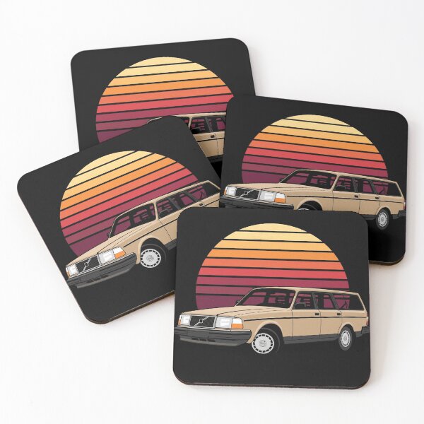 Item preview, 240 Wagon Retro Sunset  - Cream White Classic Boxy Car  designed and sold by Off-Road-Zone.