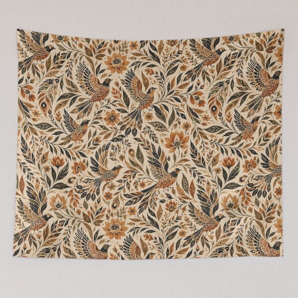 Item preview, Boho Bird & Botanical  Pattern | Vintage Avian Floral Wallpaper | Nature-Inspired Textile Design designed and sold by AnimalAirtistry.