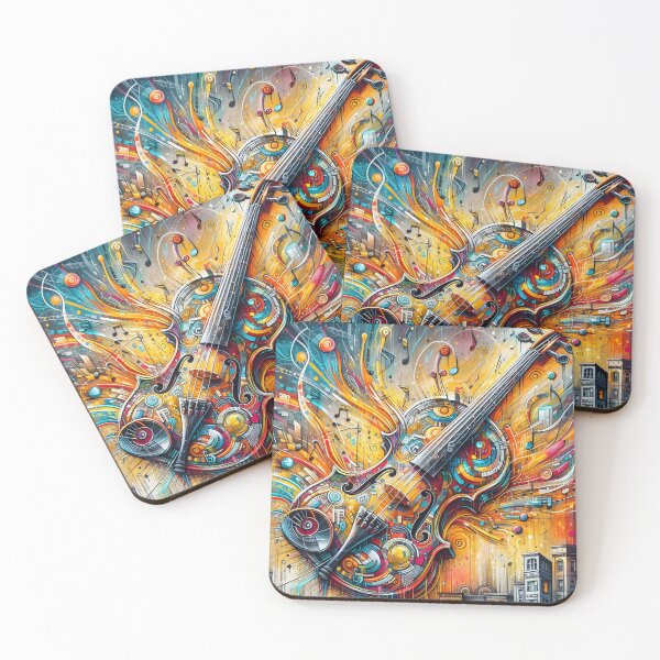 Item preview, Abstract Colorful Violin Music designed and sold by Sindarim.
