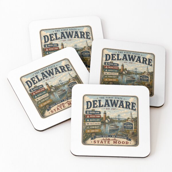 Item preview, Delaware The First State Vintage Coastal Lighthouse Design designed and sold by StateMoodDesigns.