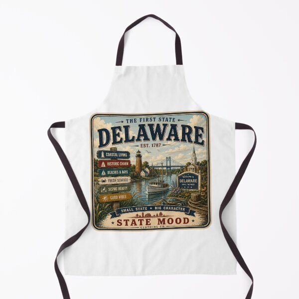 Item preview, Delaware The First State Vintage Coastal Lighthouse Design designed and sold by StateMoodDesigns.