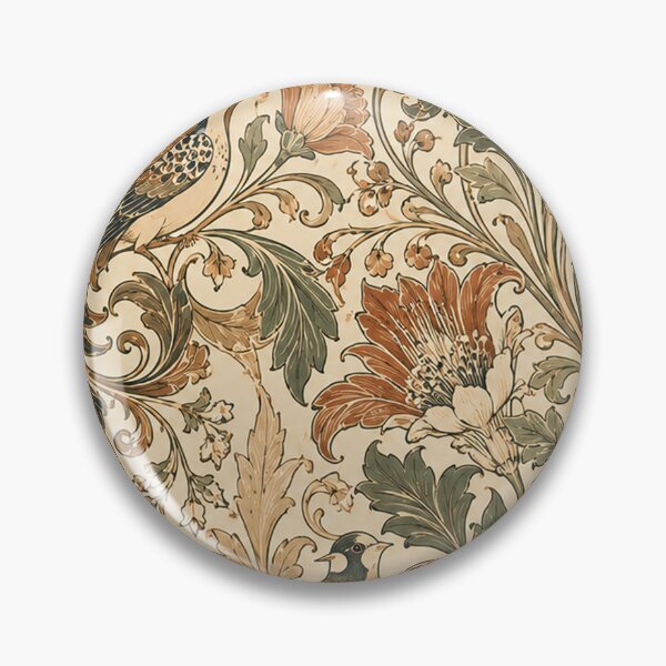 Item preview, Art Nouveau Bird & Floral  Pattern | Vintage Botanical Wallpaper | Elegant Avian Textile Design designed and sold by AnimalAirtistry.
