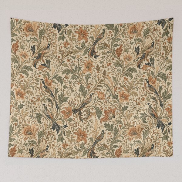 Item preview, Art Nouveau Bird & Floral  Pattern | Vintage Botanical Wallpaper | Elegant Avian Textile Design designed and sold by AnimalAirtistry.