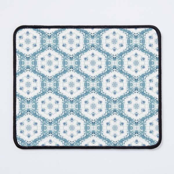Item preview, Boho Hexagon Mandala Pattern in Blue and White designed and sold by Artistestella.