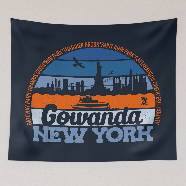 Item preview, Gowanda New York Sunset Retro Vintage Local Pride Logo designed and sold by CRHPOD20.
