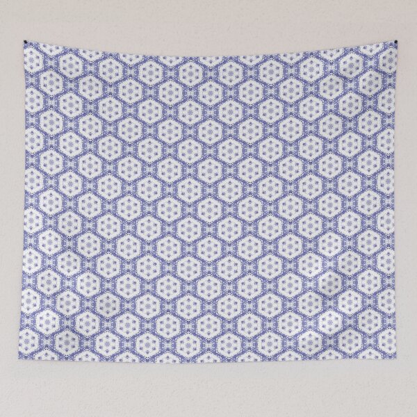 Item preview, Boho Hexagon Mandala Pattern in Purple and White designed and sold by Artistestella.