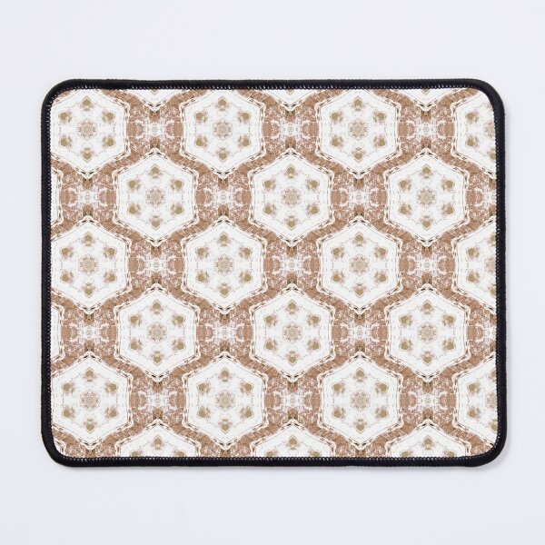 Item preview, Boho Hexagon Mandala Pattern in Brown and White designed and sold by Artistestella.