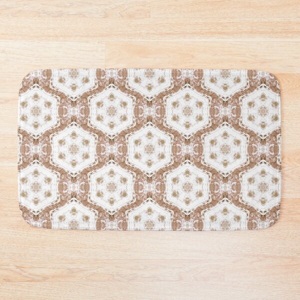 Item preview, Boho Hexagon Mandala Pattern in Brown and White designed and sold by Artistestella.