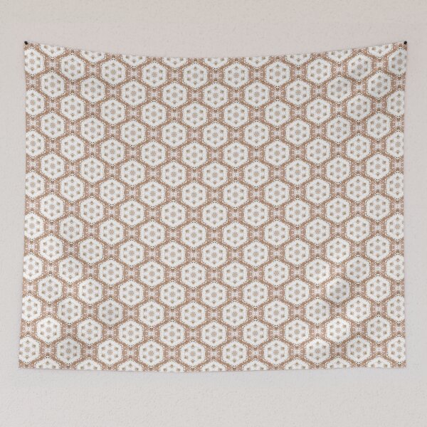 Item preview, Boho Hexagon Mandala Pattern in Brown and White designed and sold by Artistestella.