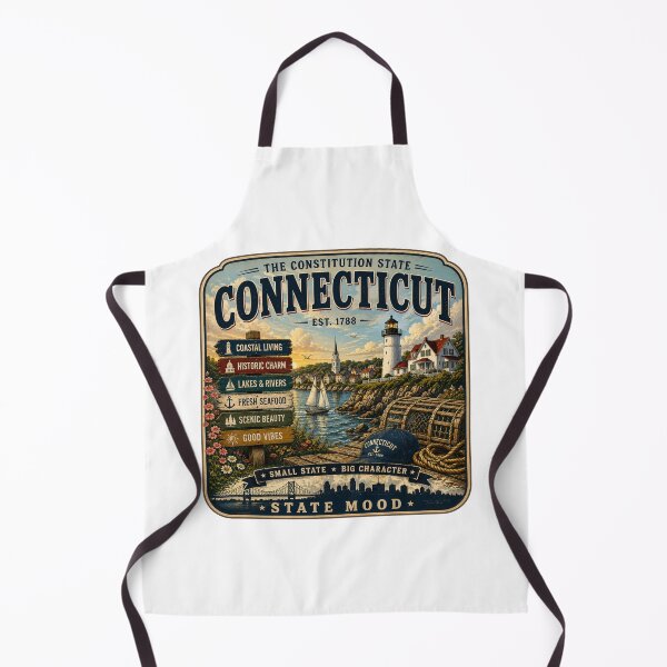 Item preview, Connecticut Constitution State Vintage Coastal Lighthouse Design designed and sold by StateMoodDesigns.