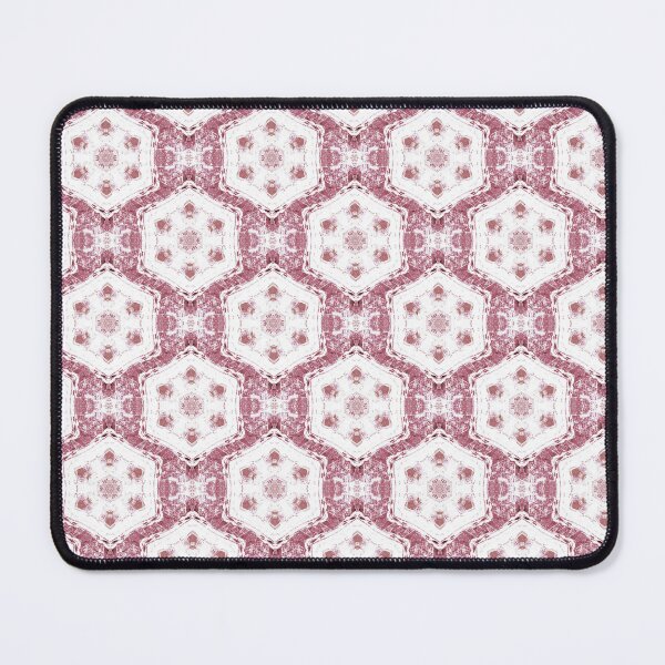 Item preview, Boho Hexagon Mandala Pattern in Burgundy and White designed and sold by Artistestella.
