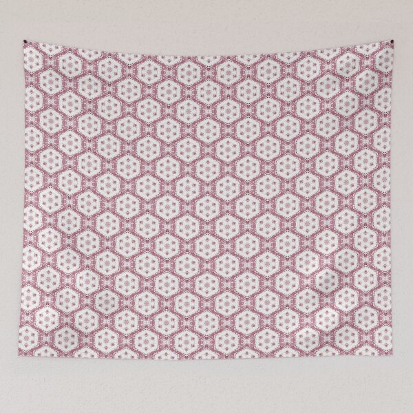 Item preview, Boho Hexagon Mandala Pattern in Burgundy and White designed and sold by Artistestella.