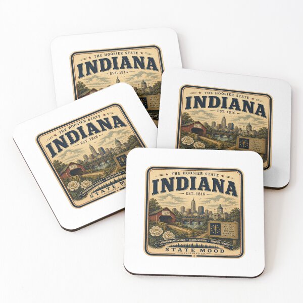 Item preview, Indiana Hoosier State Vintage Indianapolis Skyline Design designed and sold by StateMoodDesigns.
