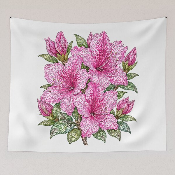 Item preview, Intricate Pink Azaleas designed and sold by PaintedbyCarol.