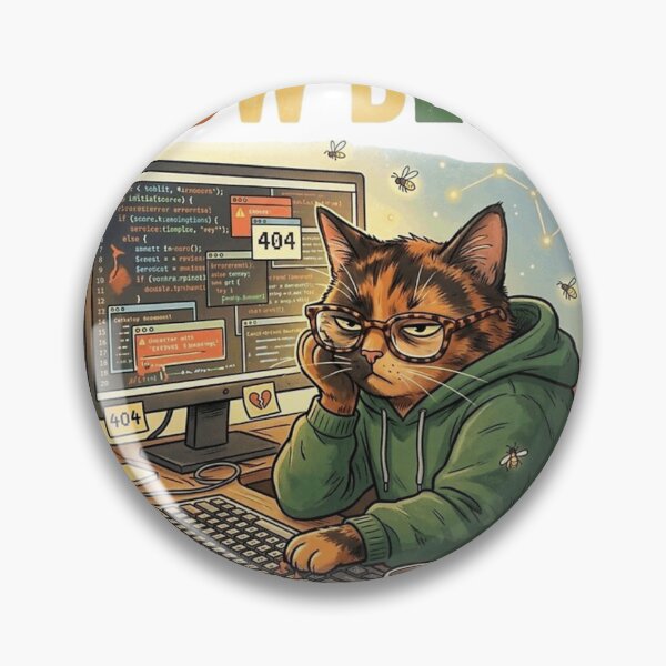 Item preview, Meow Debug-Funny Coder Cat and Programming Humor designed and sold by Northern Glow Art.