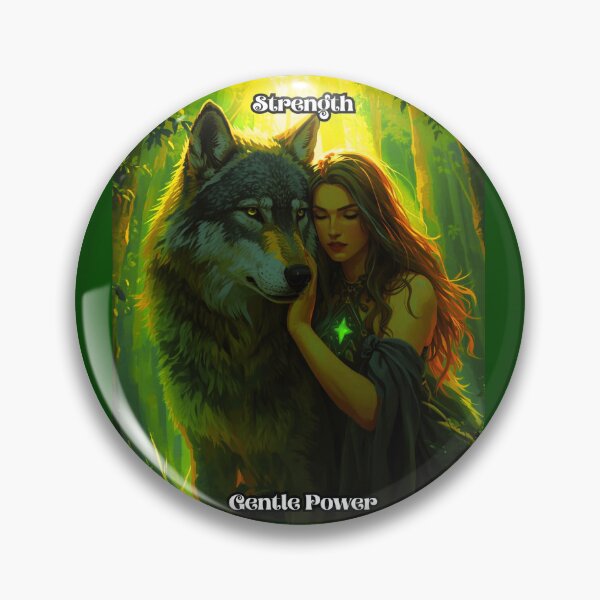 Artikelvorschau, Stärke – Tarotkarte aus dem Wildwood Green Witch Tarot-Deck entworfen und verkauft von Earth Nature Creations.