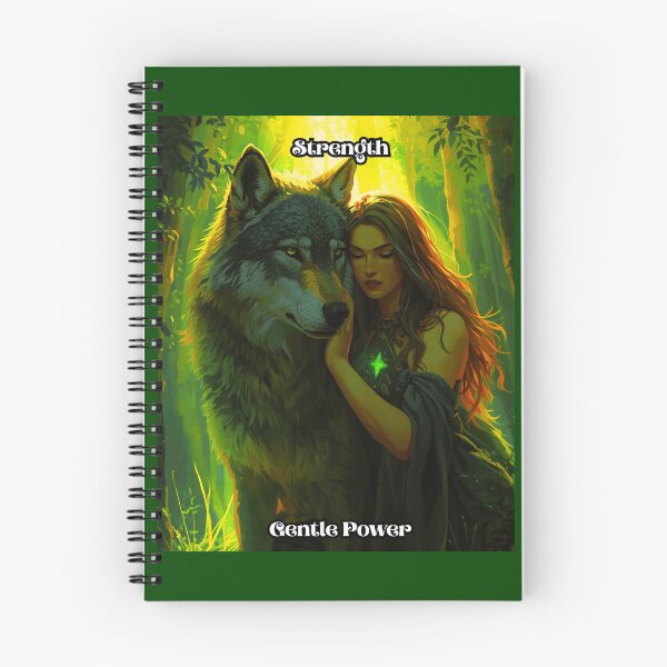 Artikelvorschau, Stärke – Tarotkarte aus dem Wildwood Green Witch Tarot-Deck entworfen und verkauft von Earth Nature Creations.