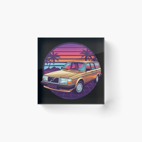 Item preview, 240 Wagon Retro Synthwave - Neon Sunset Vintage Boxy Car designed and sold by Off-Road-Zone.