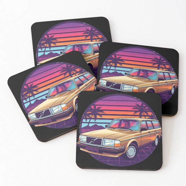 Item preview, 240 Wagon Retro Synthwave - Neon Sunset Vintage Boxy Car designed and sold by Off-Road-Zone.