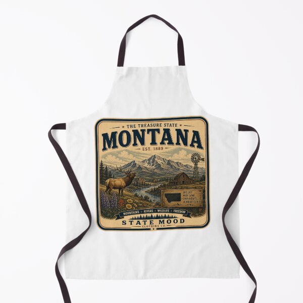 Item preview, Montana Treasure State Vintage Rocky Mountain Elk Design designed and sold by StateMoodDesigns.