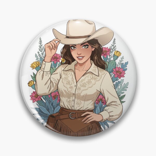 Item preview, Coastal Cowgirl Illustration - Aesthetic Western Woman with Cactus Flower Art designed and sold by BestChoiceService.