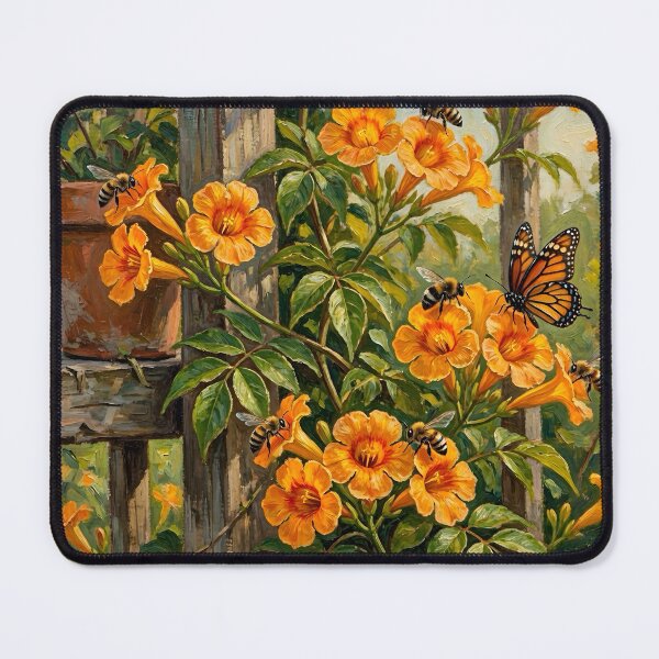 Item preview, Bees and Butterflies on the Trumpet Vine designed and sold by TinCatOutPost.