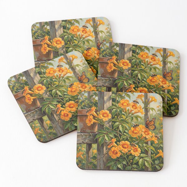 Item preview, Bees and Butterflies on the Trumpet Vine designed and sold by TinCatOutPost.