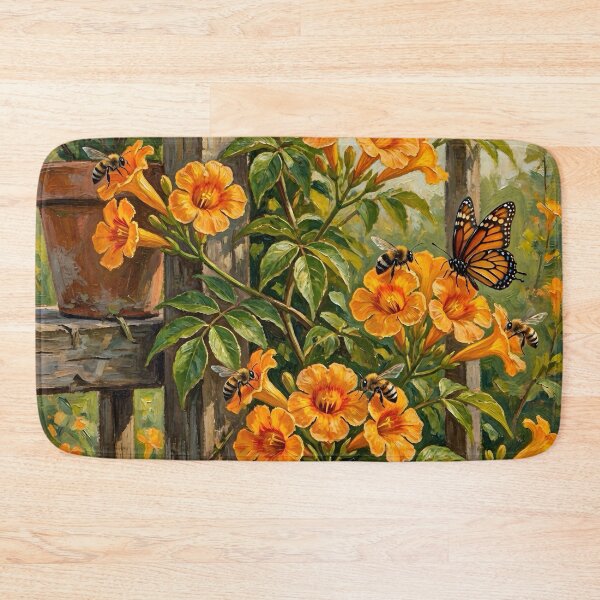 Item preview, Bees and Butterflies on the Trumpet Vine designed and sold by TinCatOutPost.