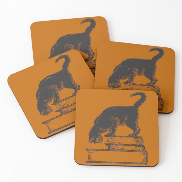 Item preview, Vintage Black Cat on Stack of Books Drawing designed and sold by CUTE_CAT ⭐⭐⭐⭐⭐.