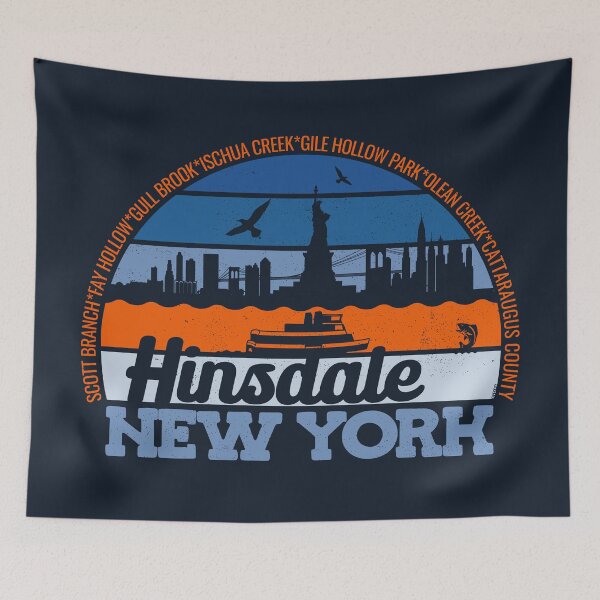 Item preview, Hinsdale New York Sunset Retro Vintage Local Pride Logo designed and sold by CRHPOD20.