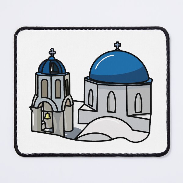 Item preview, Santorini Blue Domes Sticker | Postcards from Greece Collection designed and sold by BellaDesignCo.