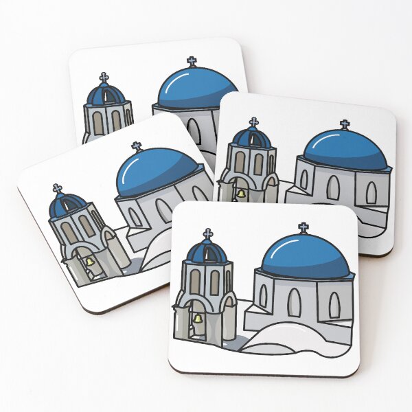 Item preview, Santorini Blue Domes Sticker | Postcards from Greece Collection designed and sold by BellaDesignCo.