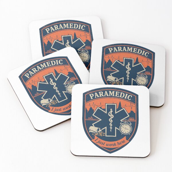 Item preview, Paramedic I Just Work Here - Vintage EMS Medical Shield Badge designed and sold by SandiCreative.