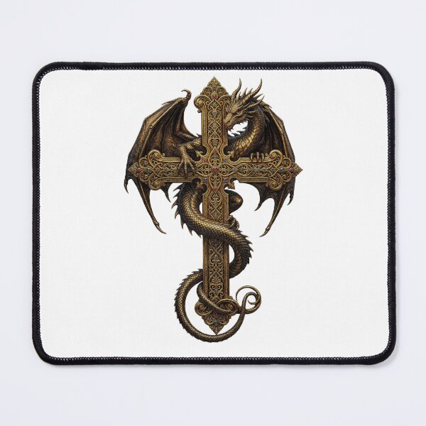Item preview, dragon and cross cool design designed and sold by LOVEARTDESIGN.