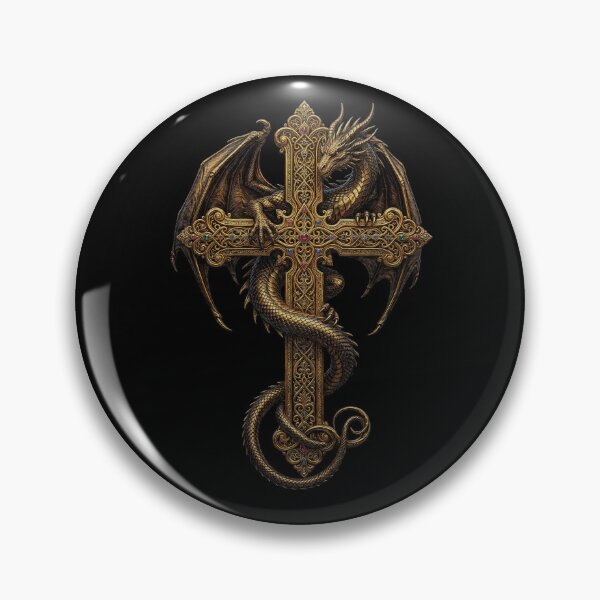 Item preview, dragon and cross cool design designed and sold by LOVEARTDESIGN.