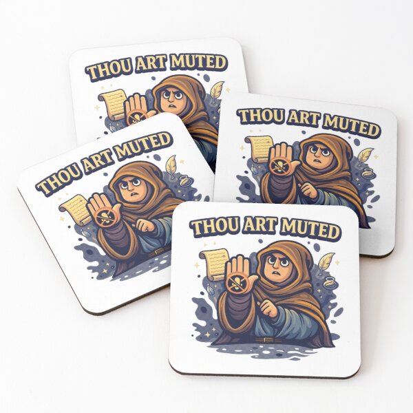 Item preview, Funny Thou Art Muted Medieval Monk Video Call Art designed and sold by Northern Glow Art.
