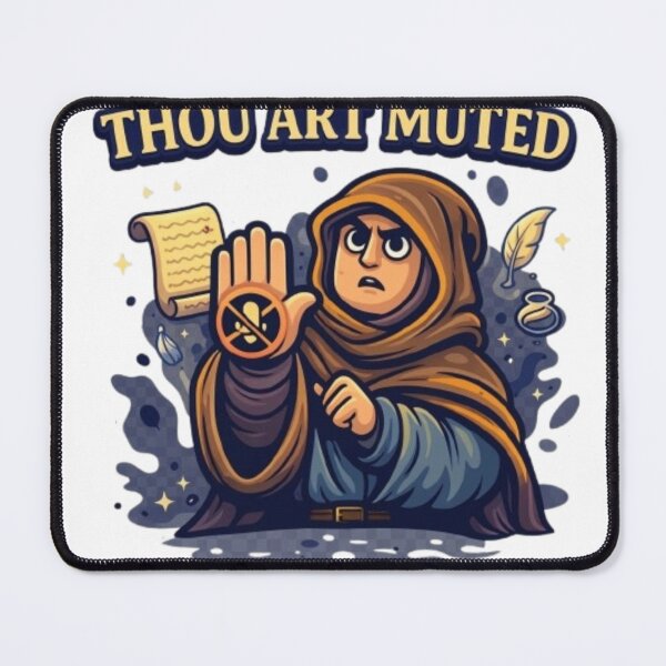 Item preview, Funny Thou Art Muted Medieval Monk Video Call Art designed and sold by Northern Glow Art.