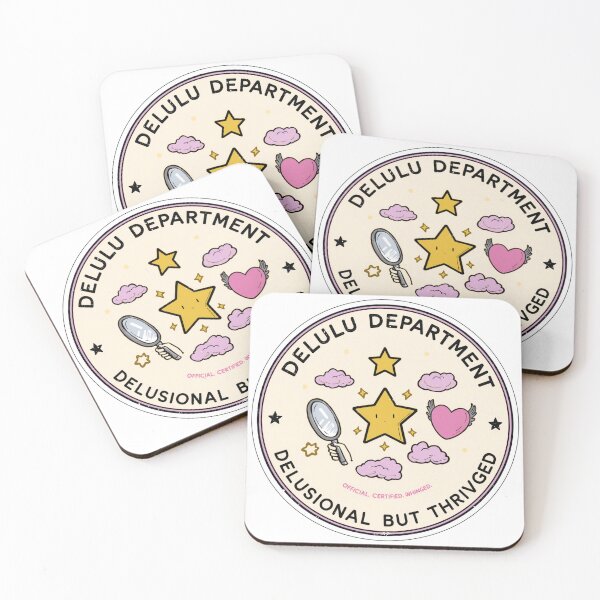 Item preview, Delulu Department - Delusional But Thrived Cute Aesthetic Badge designed and sold by SandiCreative.